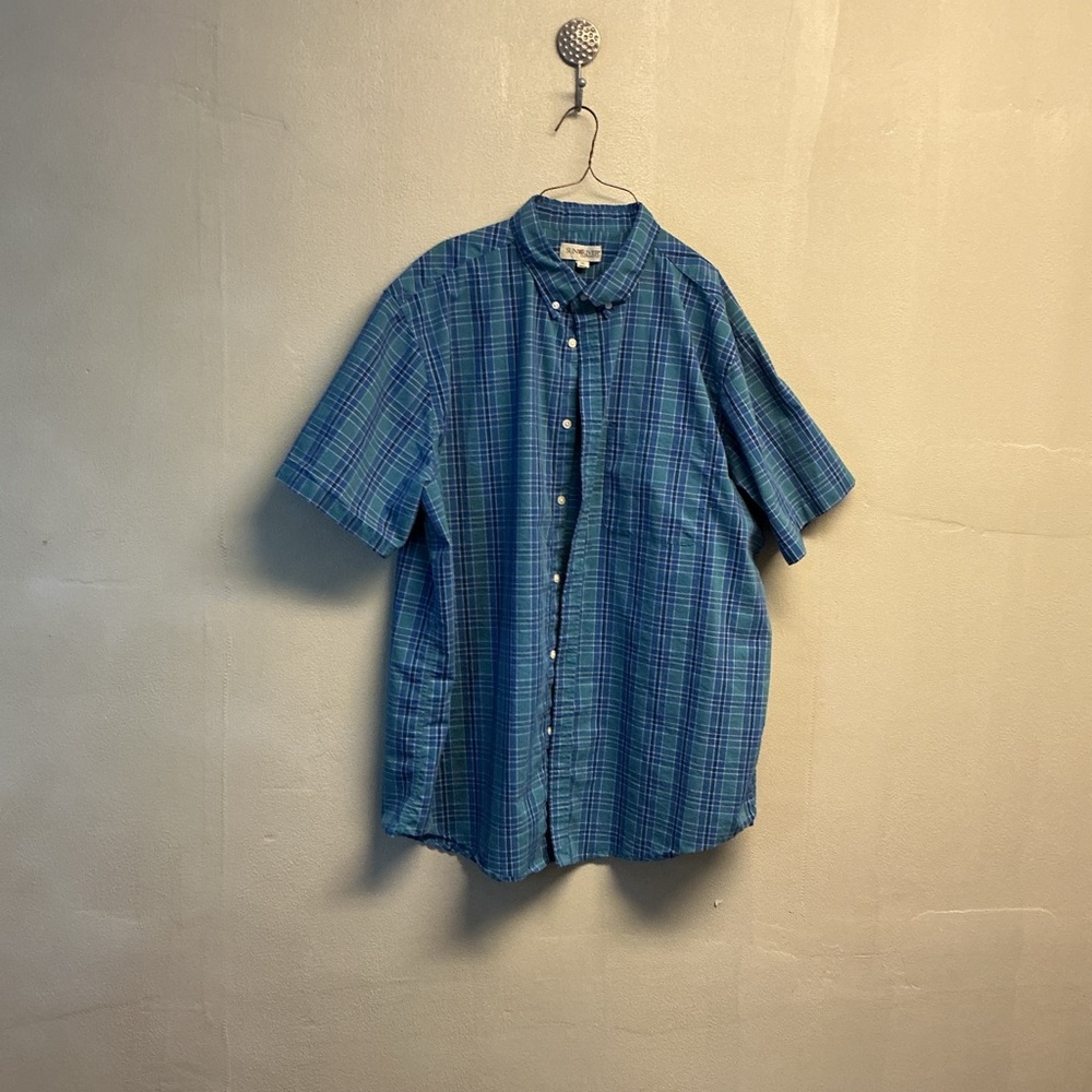 Stylish Blue Checkered Men's Casual Shirt size XXL  0155